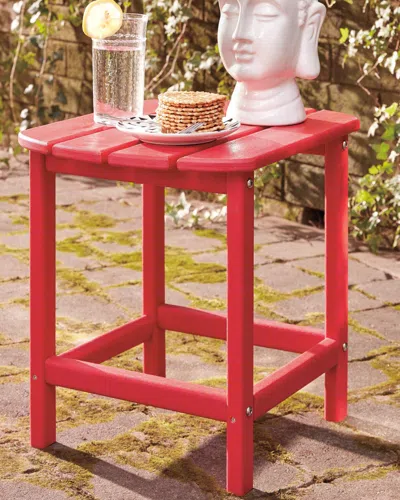 Ashley Sundown Treasure Outdoor End Table In Red
