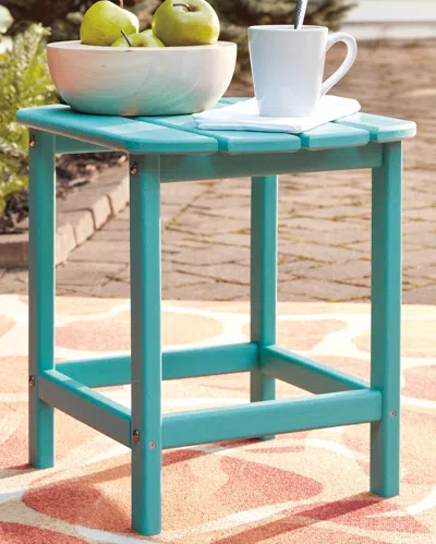 Ashley Sundown Treasure Outdoor End Table In Turquoise