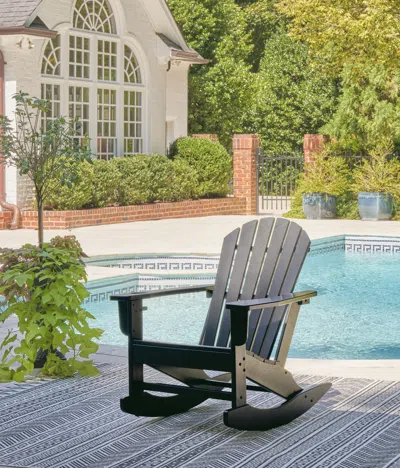 Ashley Sundown Treasure Outdoor Rocking Chair In Black
