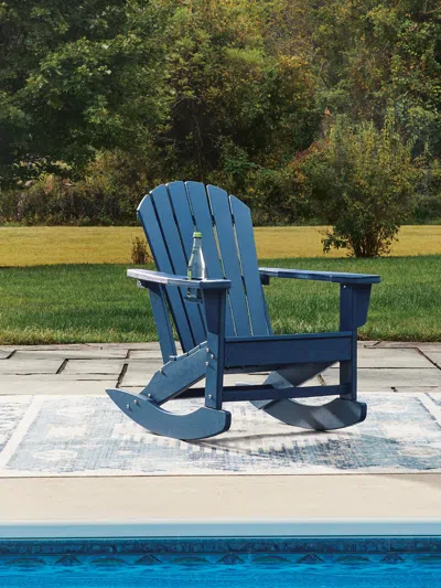 Ashley Sundown Treasure Outdoor Rocking Chair In Blue