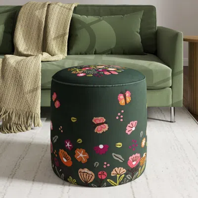 Ashley Suvii Home Beatrice Ottoman In Green/multi