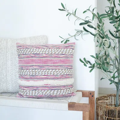 Ashley Suvii Home Celeste Decorative Throw Pillow In Pink/natural