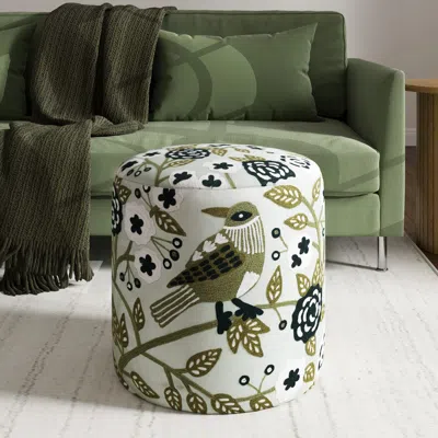 Ashley Suvii Home Cora Ottoman In Light Green/multi