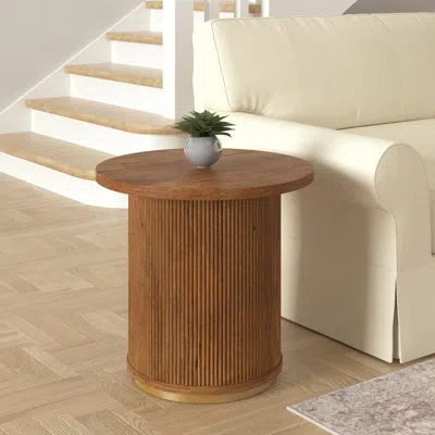 Ashley Suvii Home Paloma Side Table In Brown/brass