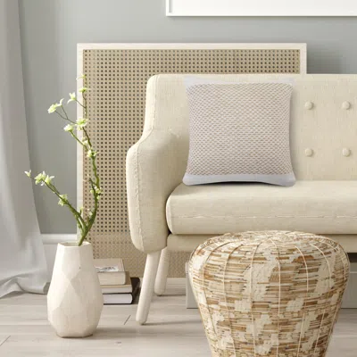 Ashley Suvii Home Rachel Bordered Decorative Throw Pillow In Ivory/tan