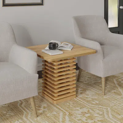 Ashley Suvii Home Weave Side Table In Light Brown