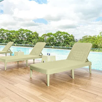 Ashley Tahiti Outdoor Chaise Lounge In Wasabi Green