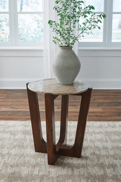 Ashley Tanidore End Table In Warm Brown