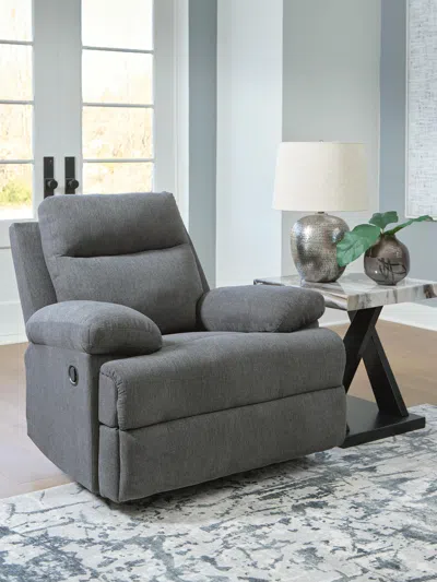 Ashley Tarrant Manual Recliner In Charcoal