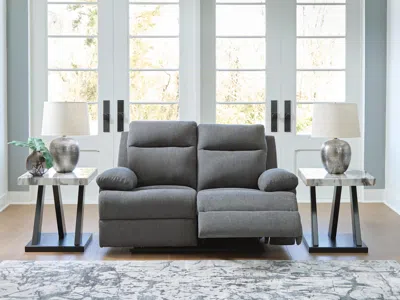 Ashley Tarrant Manual Reclining Loveseat In Charcoal