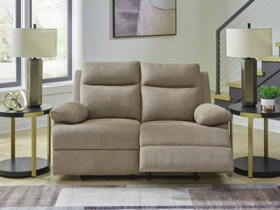 Ashley Tarrant Manual Reclining Loveseat In Mocha