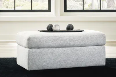 Ashley Tasselton Next-gen Nuvella™ Performance Fabric Ottoman In Snow