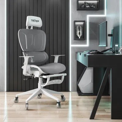 Ashley Techni Sport Airflex2.0 Gaming Chair In White/gray
