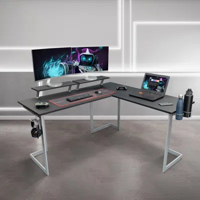 Ashley Techni Sport Warrior L-shaped Gaming Desk In Black