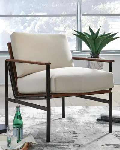 Ashley Tilden Accent Chair In Ivory/brown