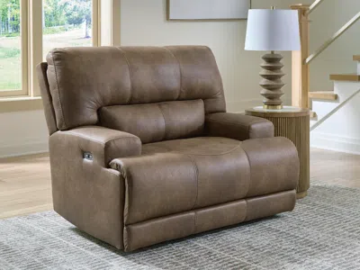Ashley Time-piece Dual Power Recliner In Earth