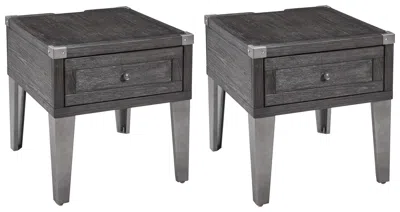 Ashley Todoe 2 End Tables In Dark Gray