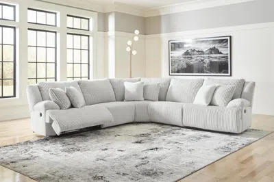 Ashley Top Tier 5-piece Manual Reclining Modular Sectional In Alloy
