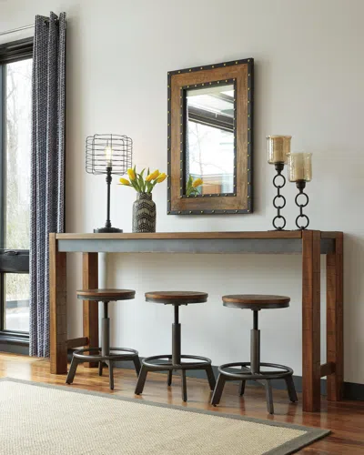 Ashley Torjin Counter Height Console Dining Table In Brown/gray