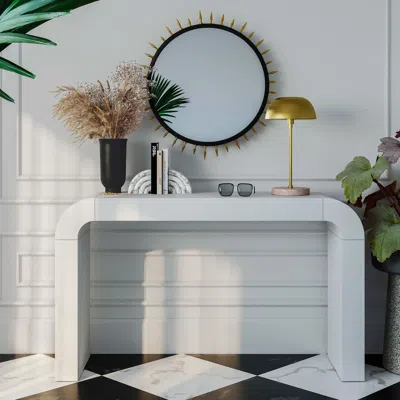 Ashley Tov Hump Black Console Table In White
