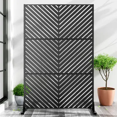 Ashley Tranquilbreeze Arrows Outdoor Privacy Screen Garden Fence In Black