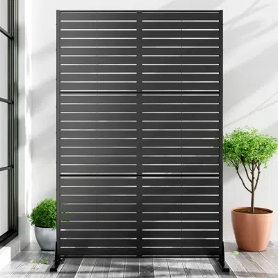 Ashley Tranquilbreeze Louver Outdoor Privacy Screen Garden Fence In Black