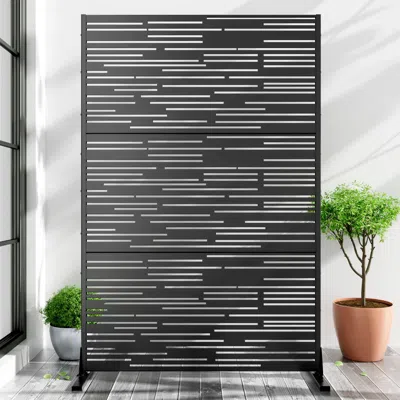 Ashley Tranquilbreeze Shine Outdoor Privacy Screen Garden Fence In Black