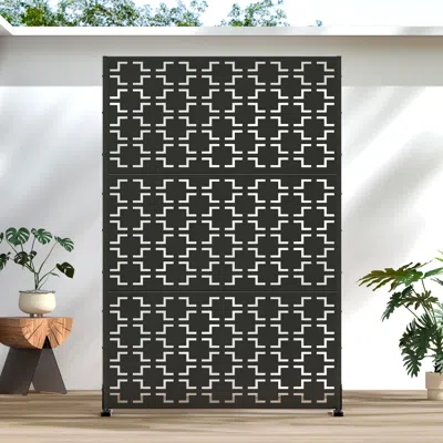 Ashley Tranquilbreeze Square Outdoor Privacy Screen Garden Fence In Black