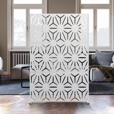 Ashley Tranquilbreeze Stars Outdoor Privacy Screen Garden Fence In White