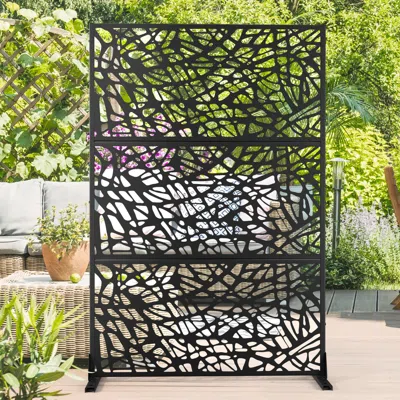 Ashley Tranquilbreeze Web Outdoor Privacy Screen Garden Fence In Black