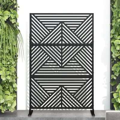 Ashley Tranquilbreeze Zodiac Outdoor Privacy Screen Garden Fence In Black