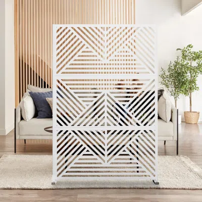Ashley Tranquilbreeze Zodiac Outdoor Privacy Screen Garden Fence In White