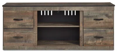 Ashley Trinell 2 Door 60" Tv Stand With Open Center Shelving In Brown