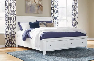 Ashley Trulani California King Sleigh Storage Bed In White