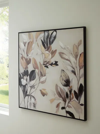 Ashley Trulow Blooming Flowers Wall Art In Tan/brown/black