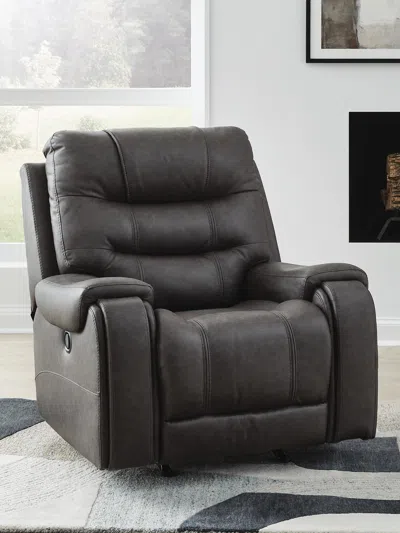 Ashley Trumble Manual Rocker Recliner In Smoke