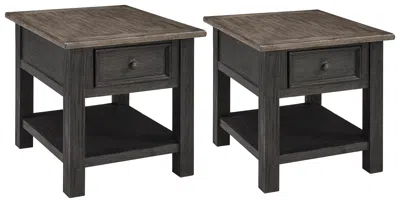 Ashley Tyler Creek 2 End Tables In Grayish Brown/black