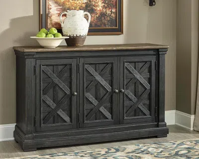 Ashley Tyler Creek 3 Door Dining Server In Black/gray