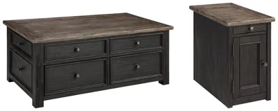 Ashley Tyler Creek Coffee Table And 1 End With Usb Charging In Grayish Brown/black