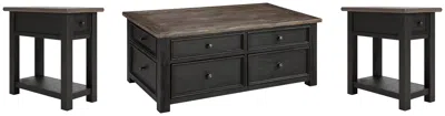Ashley Tyler Creek Coffee Table With 2 End Tables In Grayish Brown/black