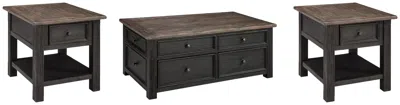Ashley Tyler Creek Coffee Table With 2 End Tables In Grayish Brown/black