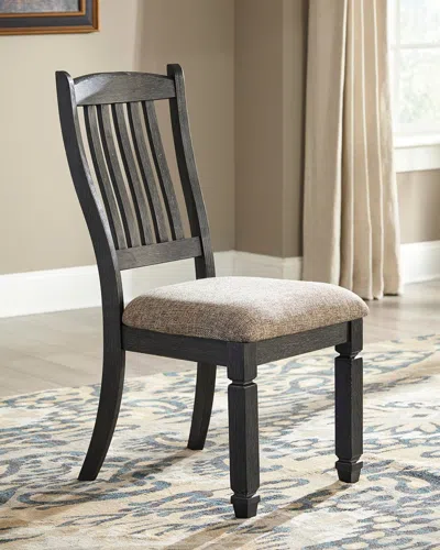 Ashley Tyler Creek Slat Back Dining Chair In Black/grayish Brown