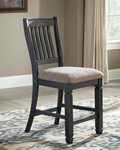 Ashley Tyler Creek Upholstered Counter Height Bar Stool In Black/grayish Brown