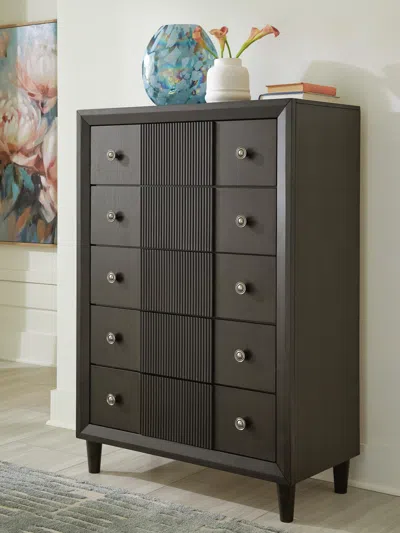 Ashley Urbantrack 5 Drawer Chest Of Drawers In Dark Brown
