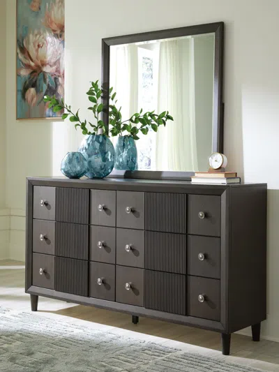 Ashley Urbantrack 6 Drawer Dresser And Mirror In Dark Brown