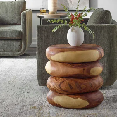 Ashley Uttermost Carrillo End Table In Brown