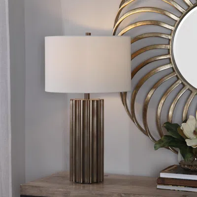 Ashley Uttermost Khalio Gun Metal Table Lamp In Silver