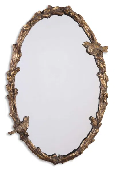 Ashley Uttermost Paza Oval Vine Gold Mirror