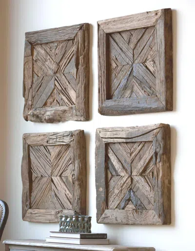 Ashley Uttermost Rennick Reclaimed Wood Wall Art In Brown