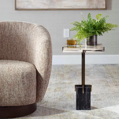 Ashley Uttermost Rowman Accent Table In Brown